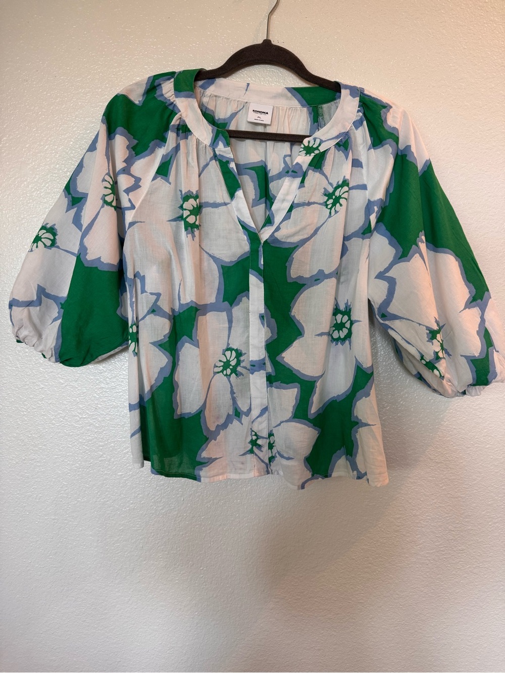 Sonoma Women’s PL Floral Blouse Career Office Breathable Summer Tropical